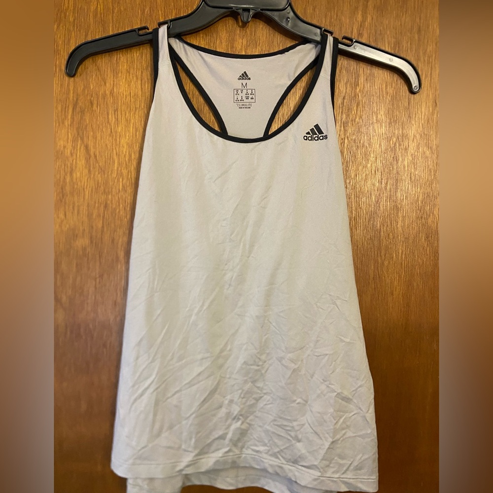 Adidas Grey and Black Athletic Tank Racerback